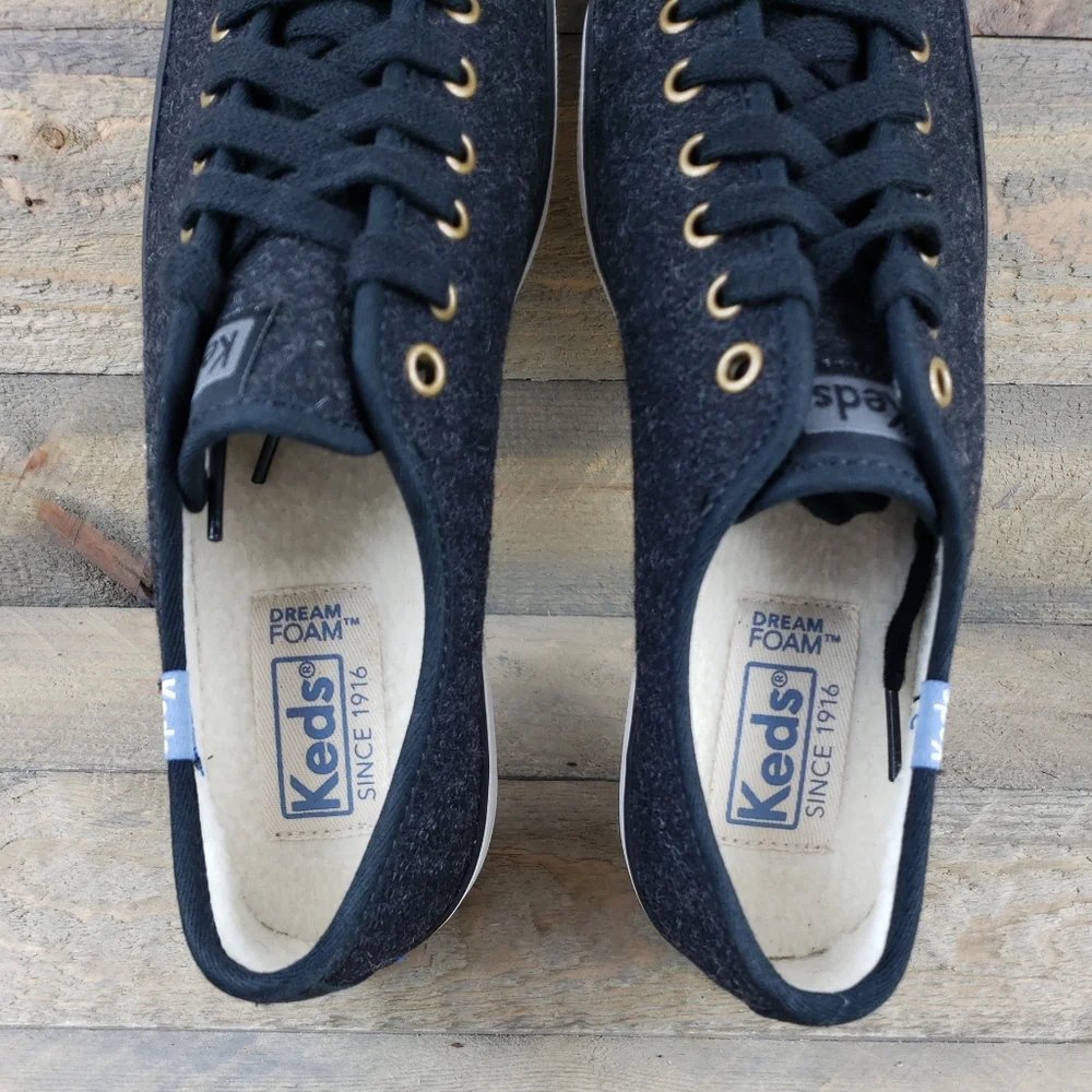 NEW Keds Women's Dream Foam Black Flannel Sneakers